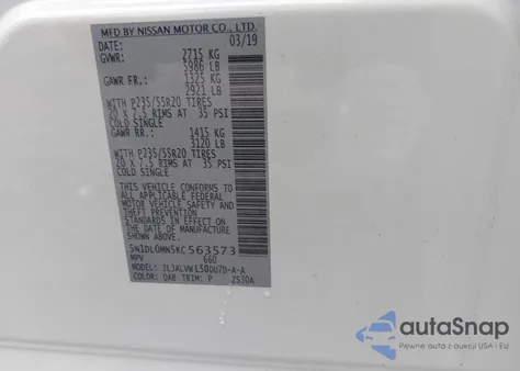 2019 Infiniti Qx60 Luxe from USA, damaged, VIN 5N1DL0MN5KC563573